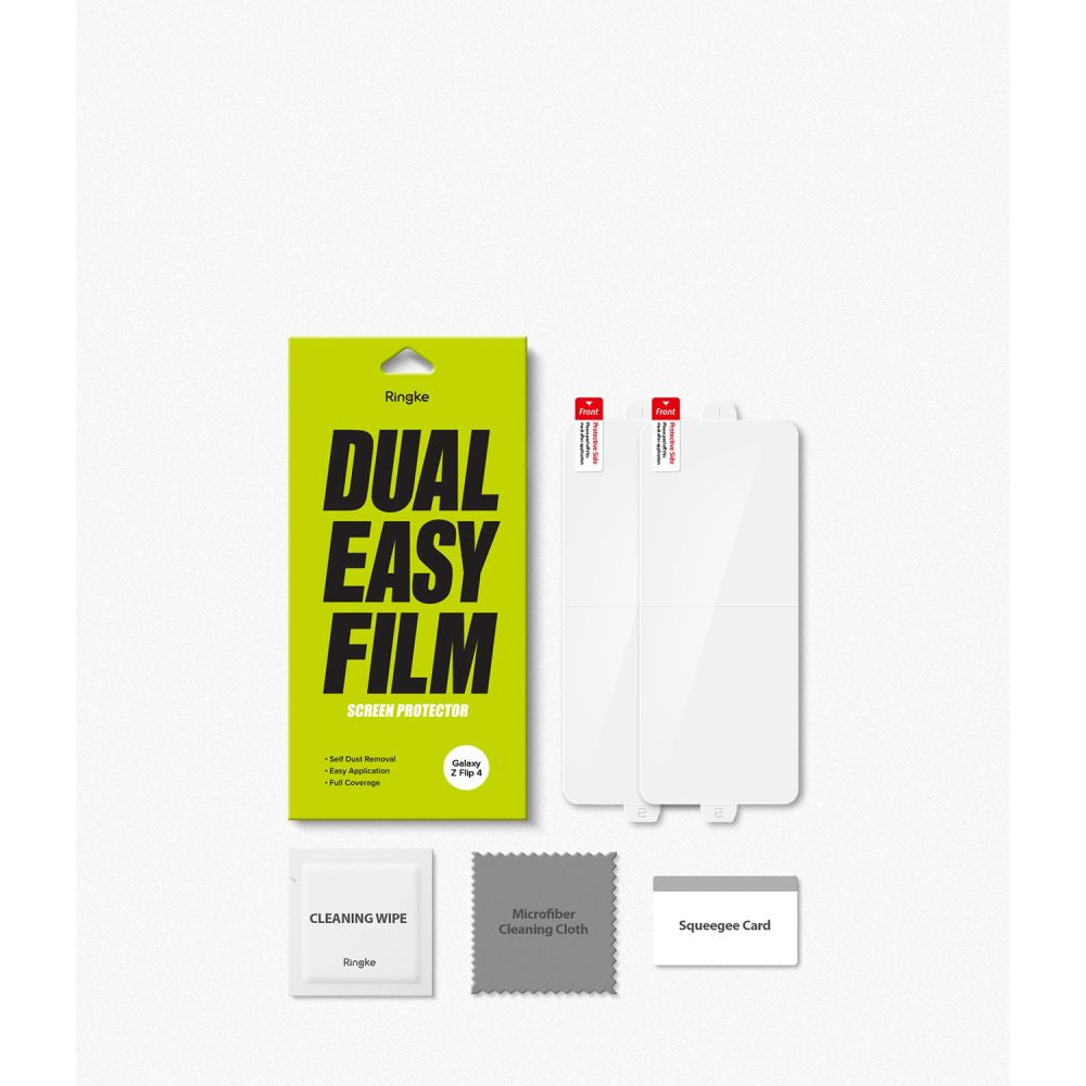 Beschermfolie Ringke Dual Easy voor Samsung Galaxy Z Flip4 F721, Plastic, Set van 2 stuks
