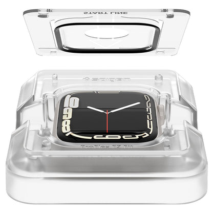 Spigen ProFlex EZ FIT Beschermfolie voor Apple Watch 9 / 8 / 7 45mm Series, Set van 2 stuks, Flexibel Glas, Zwart AFL04051