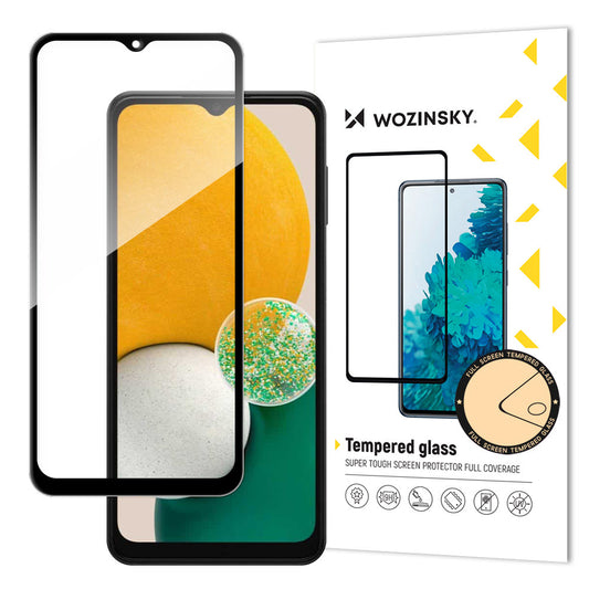 Schermbeschermer WZK voor Samsung Galaxy A13 A137 / A13 A135 / A13 5G A136, Afgeschermd glas, Volledig gelijmd, Zwart