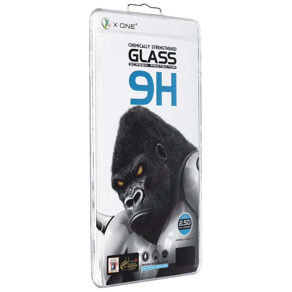 X-One schermbeschermfolie voor Samsung Galaxy S23 Ultra S918, gehard glas, volledige lijm, 3D, case-friendly, zwart