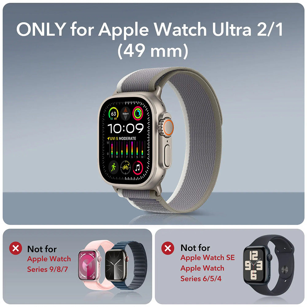 ESR Armorite Beschermfolie voor Apple Watch Ultra Series, Set van 2 stuks, Gehard Glas, Brons