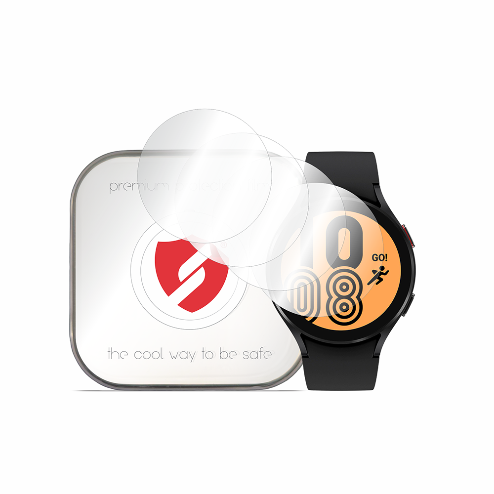 Smart Protection Premium Classic Beschermfolie voor Samsung Galaxy Watch4 44mm, Set van 4 stuks, Plastic