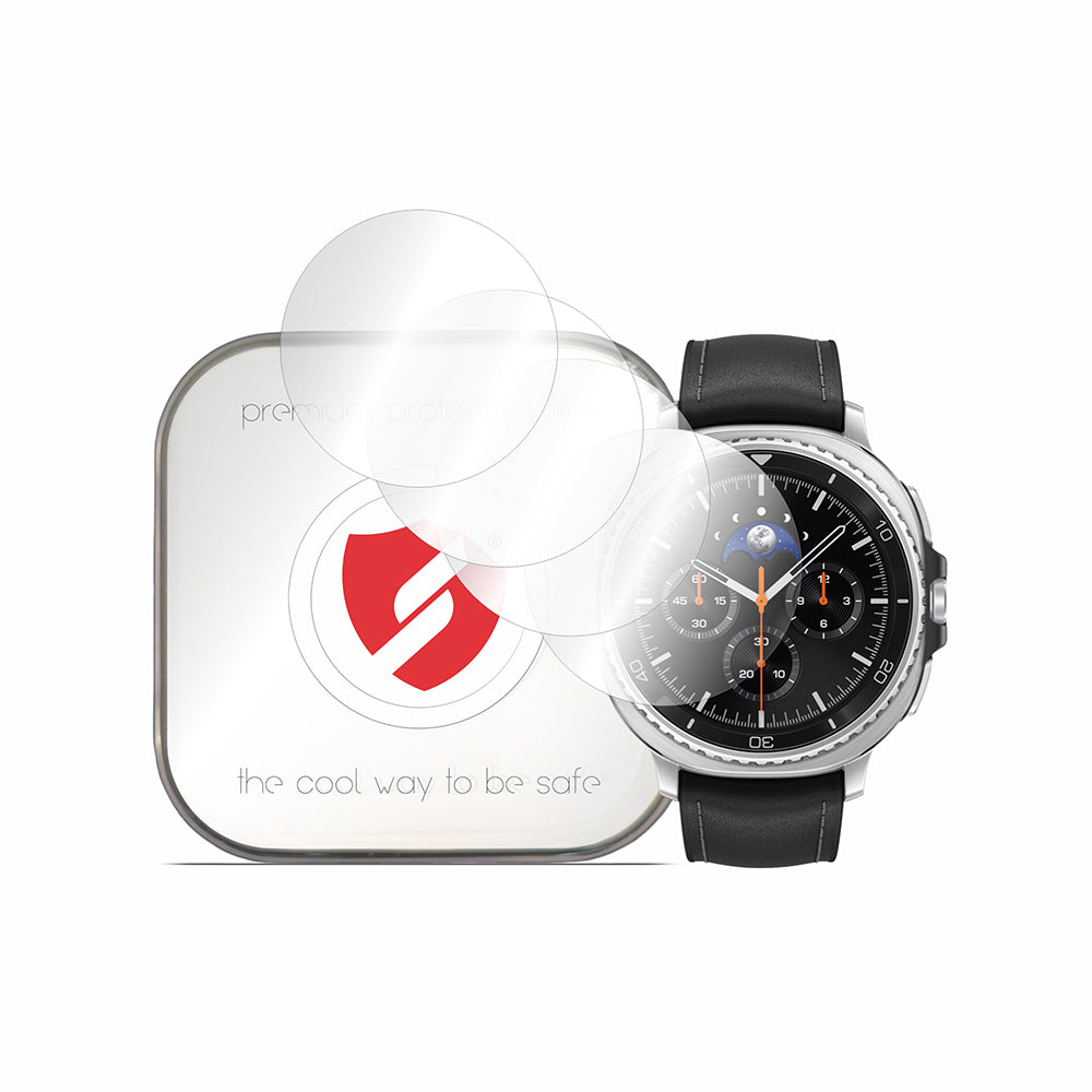 Smart Protection Premium Classic Beschermfolie voor Samsung Galaxy Watch8 Classic, Set van 4 stuks, Plastic
