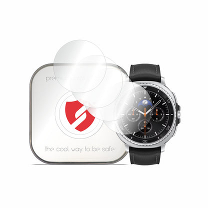 Smart Protection Premium Classic Beschermfolie voor Samsung Galaxy Watch8 Classic, Set van 4 stuks, Plastic