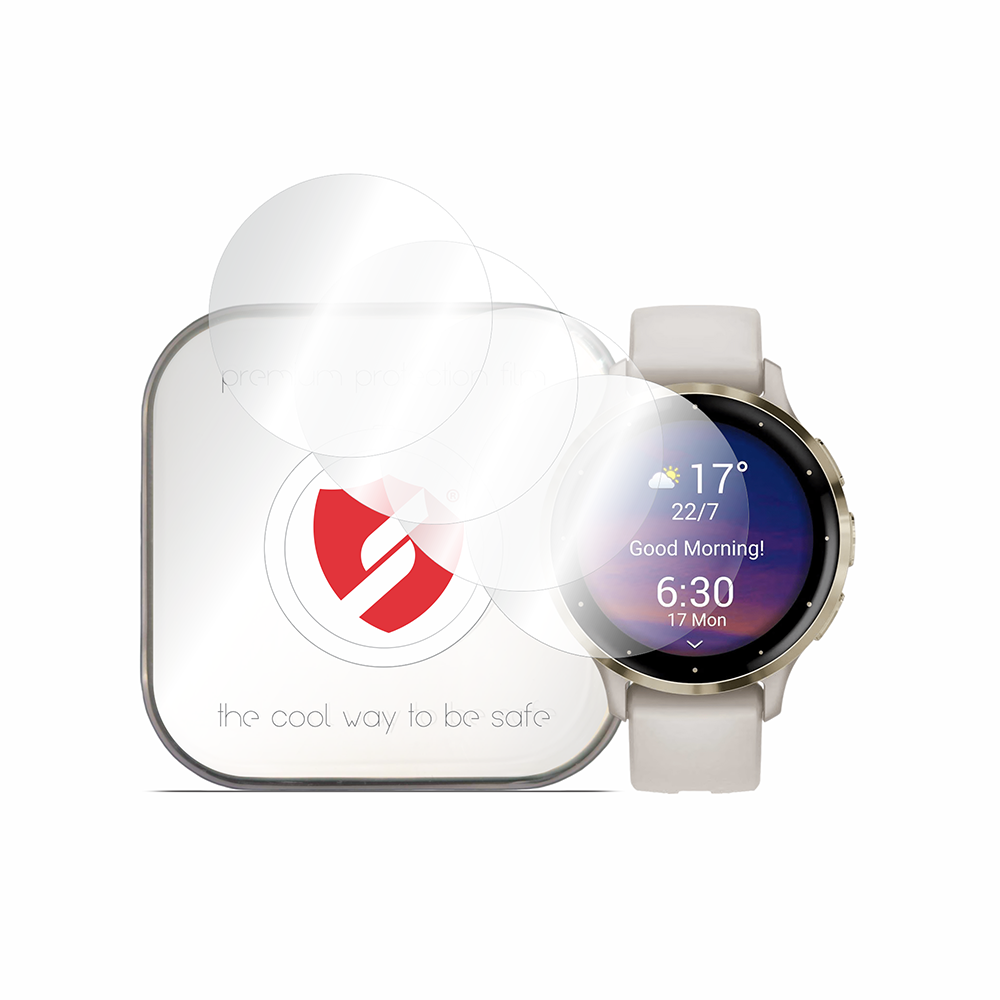 Smart Protection Premium Classic Beschermfolie voor Garmin Venu 3S, Set van 4 stuks, Plastic