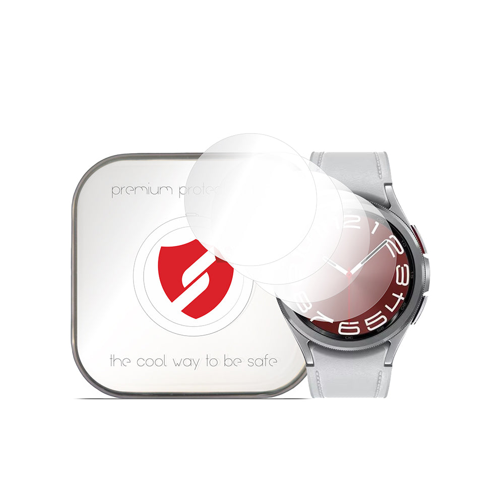Smart Protection Premium Classic Beschermfolie voor Samsung Galaxy Watch6 Classic 43mm, Set van 4 stuks, Plastic