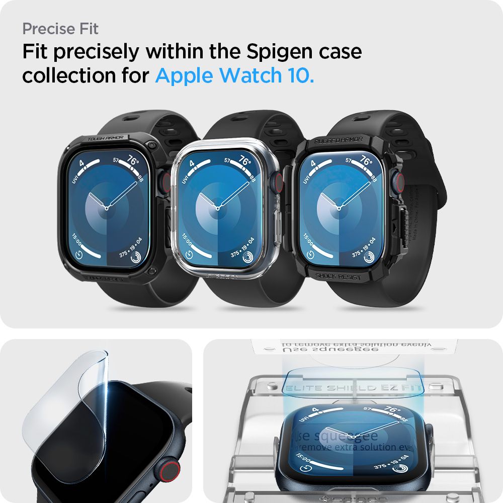 Spigen Elite Shield EZ FIT voor Apple Watch 46mm Series, Set 2 stuks, Plastic AFL08579 