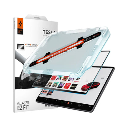 Spigen GlastR EZ FIT Anti-Glare FC Screen Protector for Tesla Y (2026 / 2025) / 3 (2026 / 2025 / 2024) Navigation Display, Tempered Glass AGL07152
