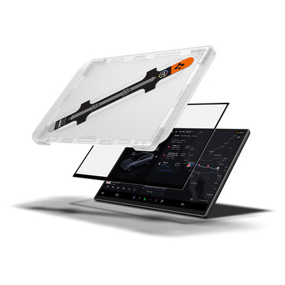 Spigen GlastR EZ FIT Beschermfolie voor Tesla Y 2026 Premium / Performance Navigatie, Gehard Glas AGL10820