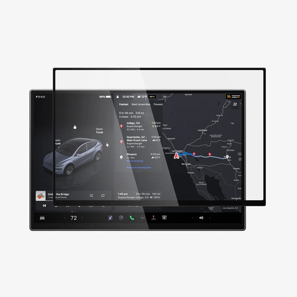 Spigen GlastR EZ FIT Beschermfolie voor Tesla Y 2026 Premium / Performance Navigatie, Gehard Glas AGL10820