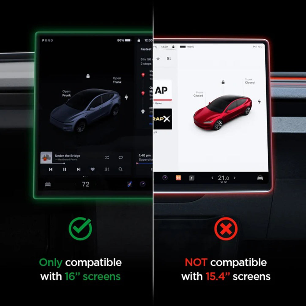Spigen GlastR EZ FIT Beschermfolie voor Tesla Y 2026 Premium / Performance Navigatie, Gehard Glas AGL10820