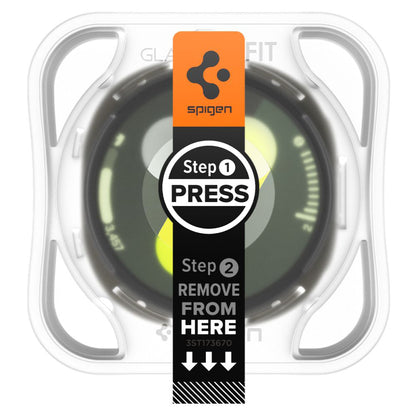 Spigen GlastR EZ FIT Beschermfolie voor Samsung Galaxy Watch8 44mm, Set van 2 stuks, Gehard Glas AGL09874