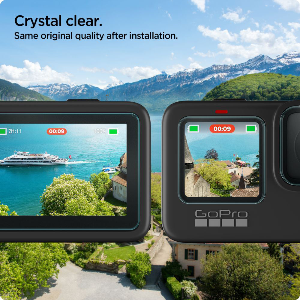 Scherm- en lensbeschermfolie Spigen GlastR Slim voor GoPro Hero 12 / 9 / 10 / 11, Gehard Glas, Set van 6 stuks AGL03045