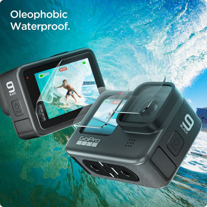 Scherm- en lensbeschermfolie Spigen GlastR Slim voor GoPro Hero 12 / 9 / 10 / 11, Gehard Glas, Set van 6 stuks AGL03045