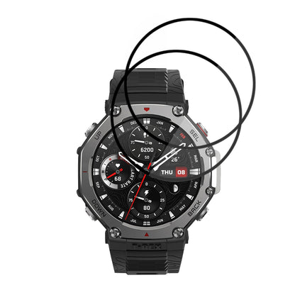 Techsuit Nano Flex Beschermfolie voor Amazfit T-Rex 3, Set van 2 stuks, Plastic, Zwart