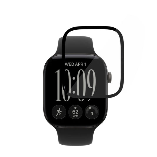 Techsuit Nano Flex Beschermfolie voor Apple Watch Series 12 46mm, Set van 2 stuks, Plastic, Zwart