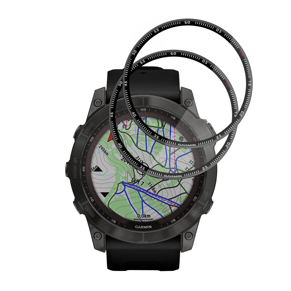 Techsuit Nano Flex Beschermfolie voor Garmin Fenix 7X, Set van 2 stuks, Plastic, Zwart