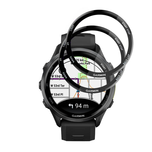 Techsuit Nano Flex Beschermfolie voor Garmin Forerunner 570 47mm / 970, Set van 2 stuks, Plastic, Zwart