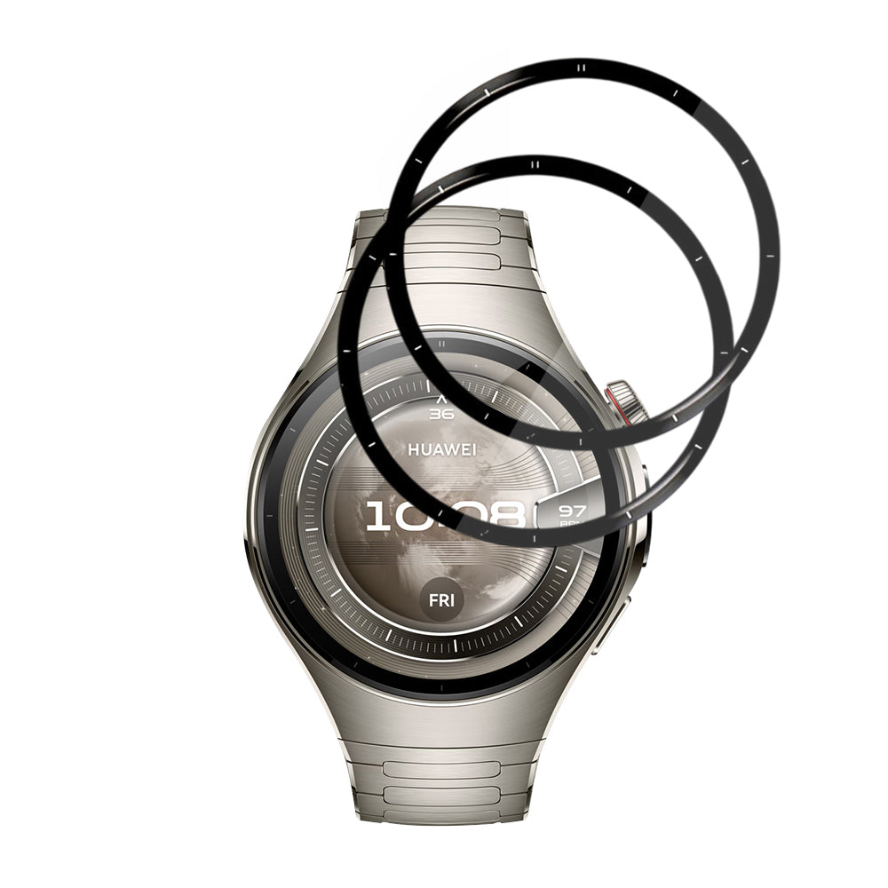 Techsuit Nano Flex Beschermfolie voor Huawei Watch 5 46mm, Set van 2 stuks, Plastic, Zwart
