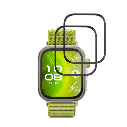 Beschermfolie Techsuit Nano Flex voor Huawei Watch Fit 4 Pro, Set van 2 stuks, Plastic, Zwart