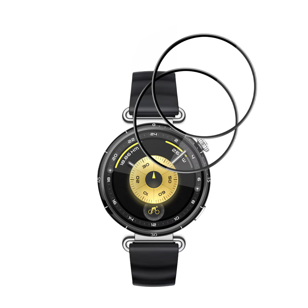 Beschermfolie Techsuit Nano Flex voor Huawei Watch GT 6 41mm, Set van 2 stuks, Plastic, Zwart