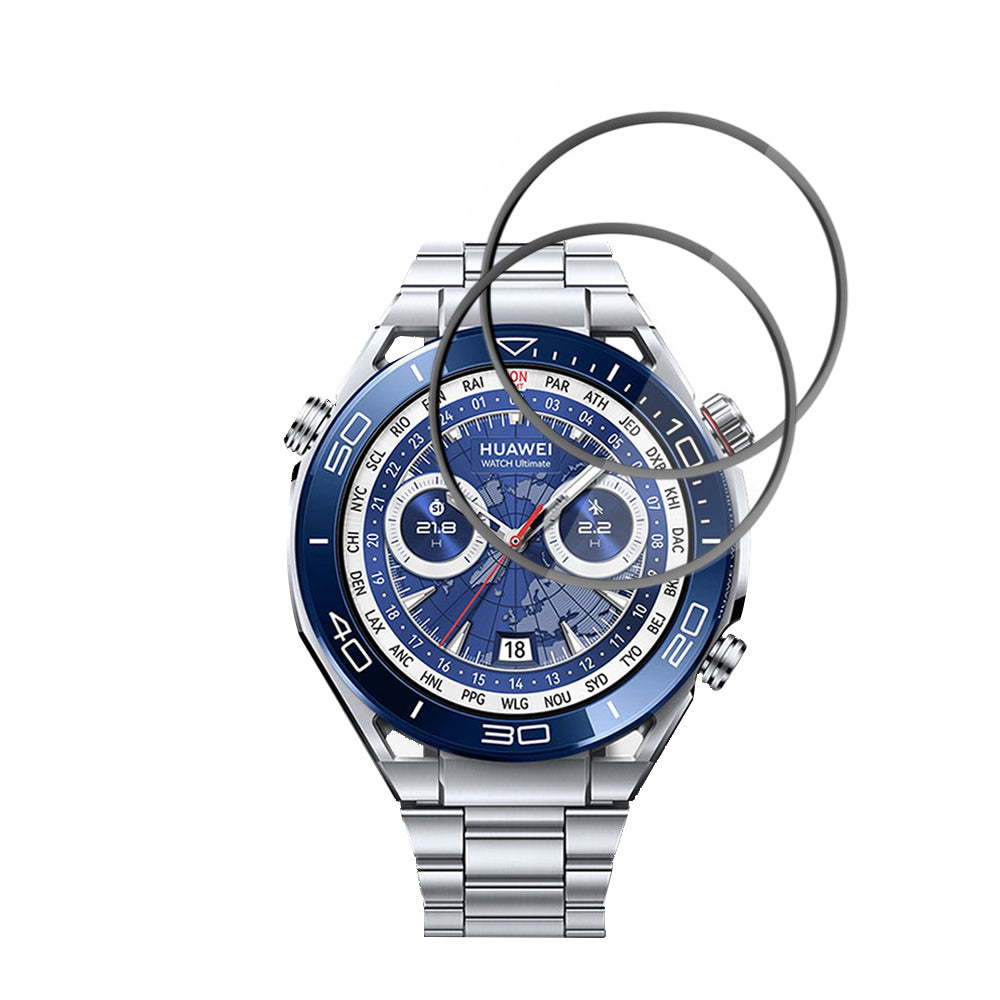 Beschermfolie Techsuit Nano Flex voor Huawei Watch Ultimate 2 / Ultimate, Set van 2 stuks, Plastic, Zwart