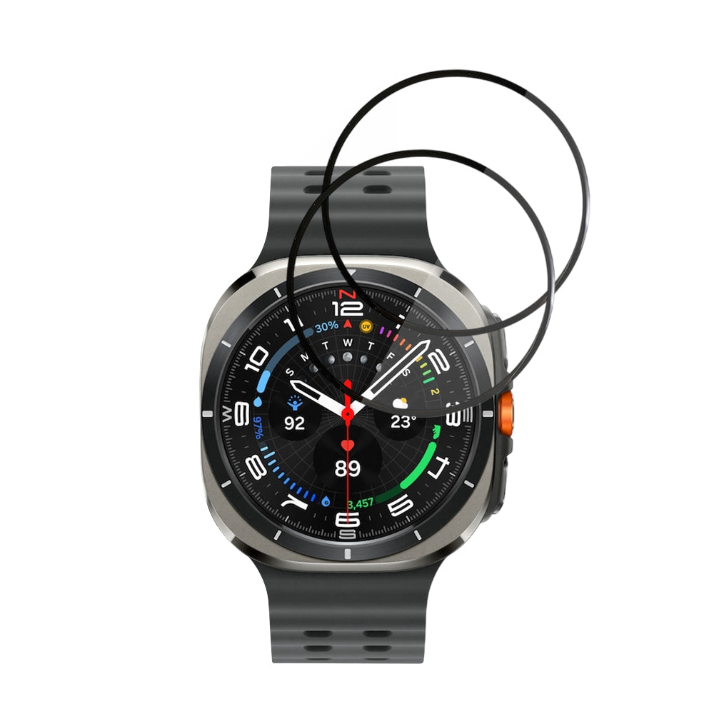 Beschermfolie Techsuit Nano Flex voor Samsung Galaxy Watch Ultra, Set van 2 stuks, Plastic, Zwart