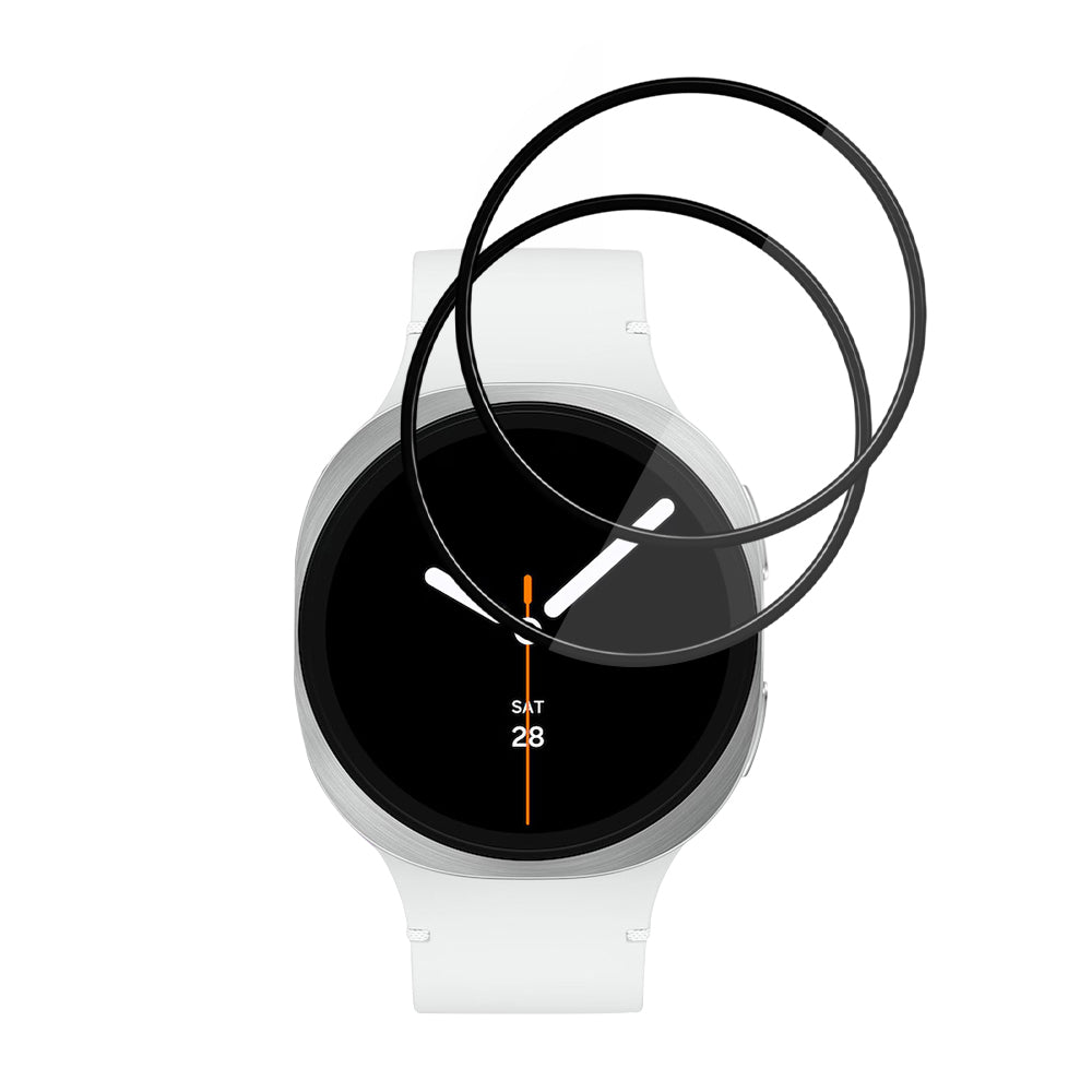 Beschermfolie Techsuit Nano Flex voor Samsung Galaxy Watch8 44mm, Set van 2 stuks, Plastic, Zwart