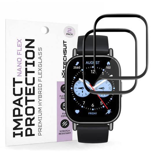 Techsuit Nano Flex Protection Film for Xiaomi Redmi Watch 5 Lite, Set of 2 pieces, Plastic, Black
