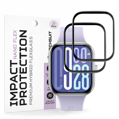 Techsuit Nano Flex Beschermfolie voor Xiaomi Redmi Watch 5, Set van 2 stuks, Plastic, Zwart