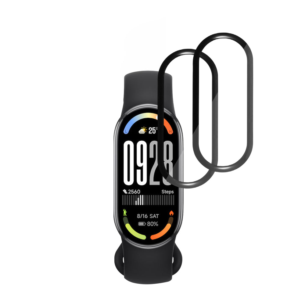 Beschermfolie Techsuit Nano Flex voor Xiaomi Smart Band 10, Set van 2 stuks, Plastic, Zwart