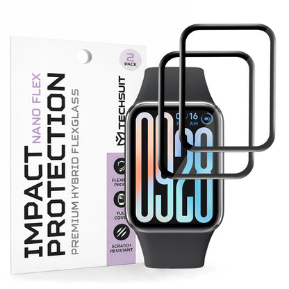 Beschermfolie Techsuit Nano Flex voor Xiaomi Smart Band 9 Pro, Set van 2 stuks, Plastic, Zwart