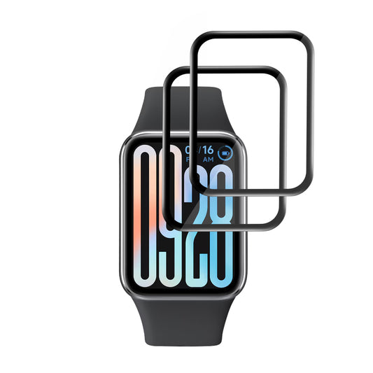 Beschermfolie Techsuit Nano Flex voor Xiaomi Smart Band 9 Pro, Set van 2 stuks, Plastic, Zwart