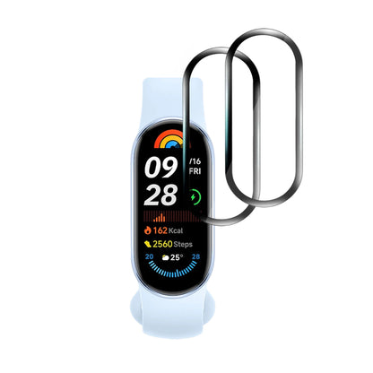 Beschermfolie Techsuit Nano Flex voor Xiaomi Smart Band 9, Set van 2 stuks, Plastic, Zwart