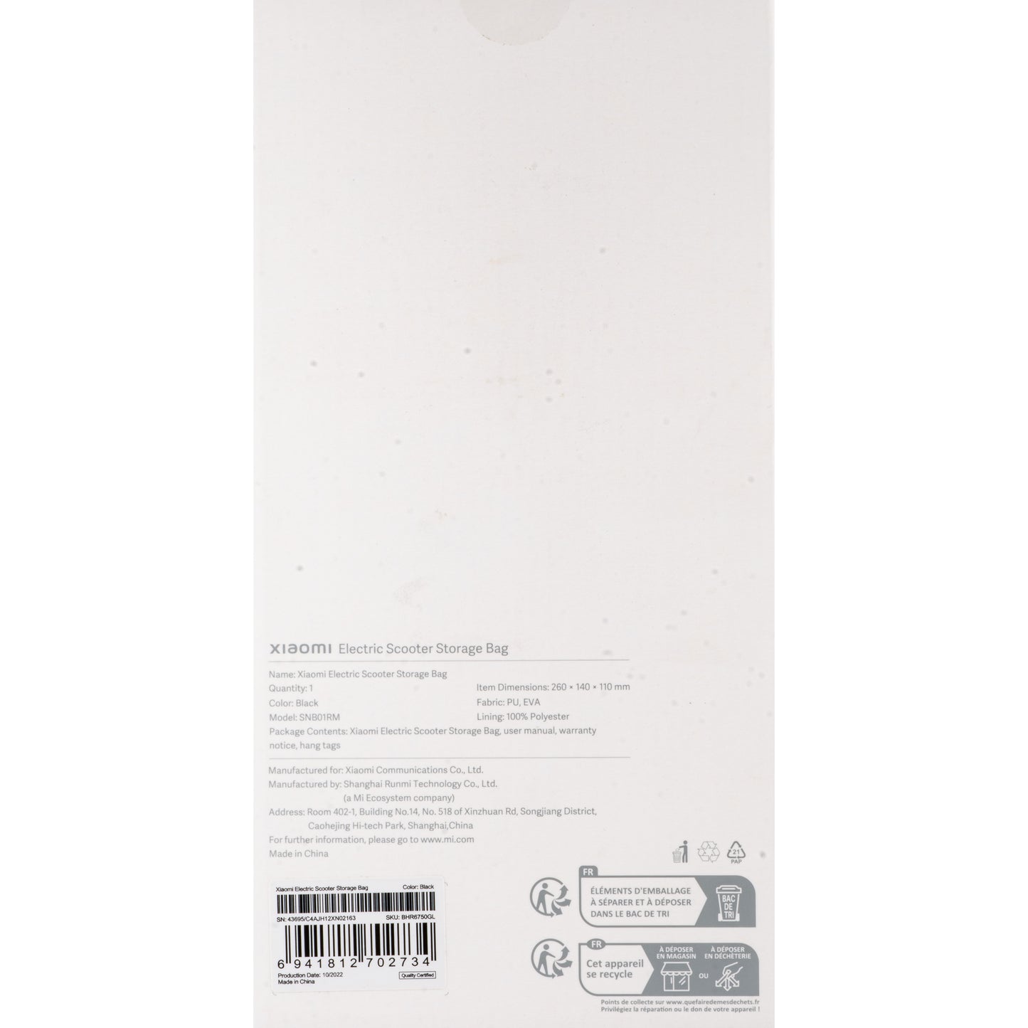 Xiaomi Transporttas voor Step BHR6750GL