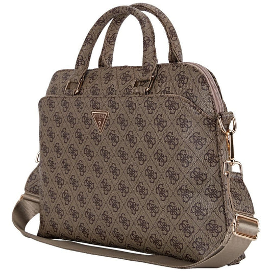 Guess 4G Triangle Logo tas voor 15inch Laptop, Bruin