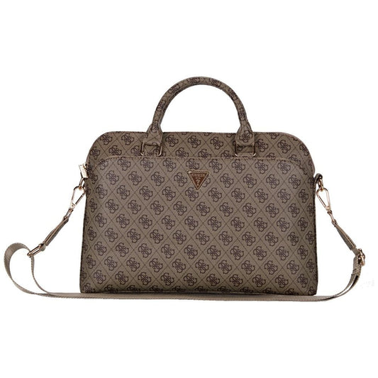 Guess 4G Triangle Logo tas voor 15inch Laptop, Bruin