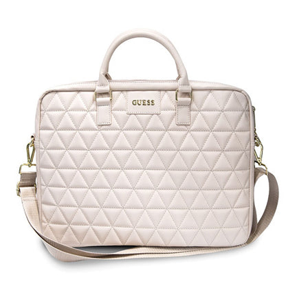 Guess Quilted tas voor 15 inch laptop, Roze