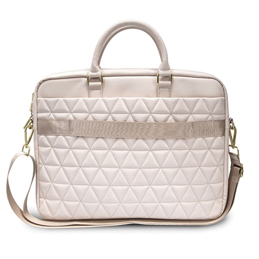 Guess Quilted tas voor 15 inch laptop, Roze