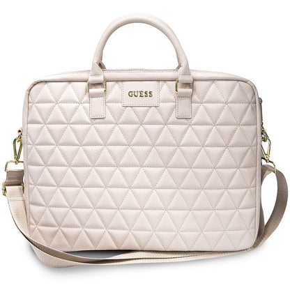 Guess Quilted tas voor 15 inch laptop, Roze