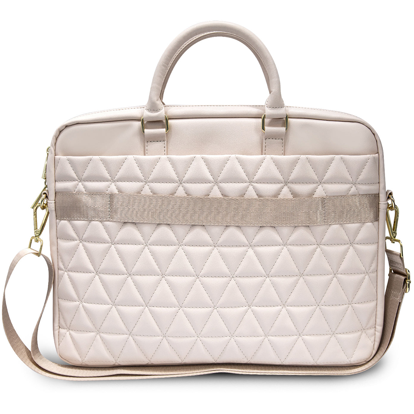 Guess Quilted tas voor 15 inch laptop, Roze