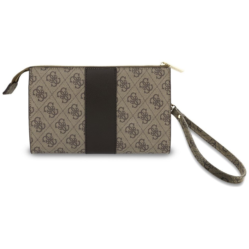 Universele telefoontasje, Guess, 4G Round Classic Logo Stripe, bruin