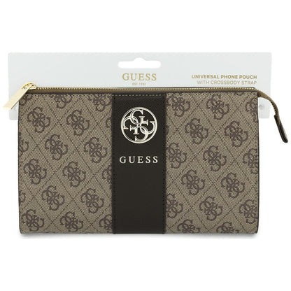 Universele telefoontasje, Guess, 4G Round Classic Logo Stripe, bruin