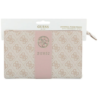 Universele telefoontas, Guess, 4G Round Classic Logo Stripe, roze