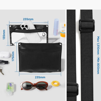 Universele Waterdichte Tas en Hoes Spigen Crossbag, Zwart AMP09746