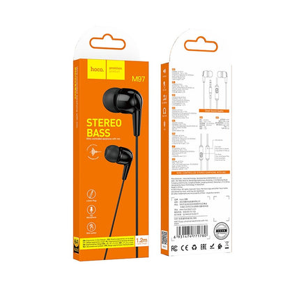 Handsfree 3,5 mm HOCO M97, Zwart 