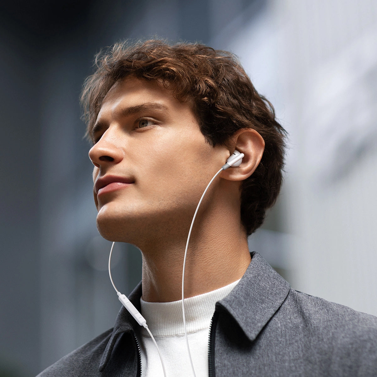 Handsfree 3.5mm Joyroom JR-EW01, Wit