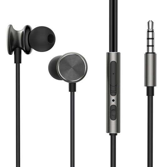 Handsfree 3,5 mm Joyroom JR-EW03, Grijs