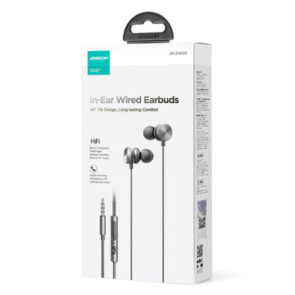 Handsfree 3,5 mm Joyroom JR-EW03, Grijs