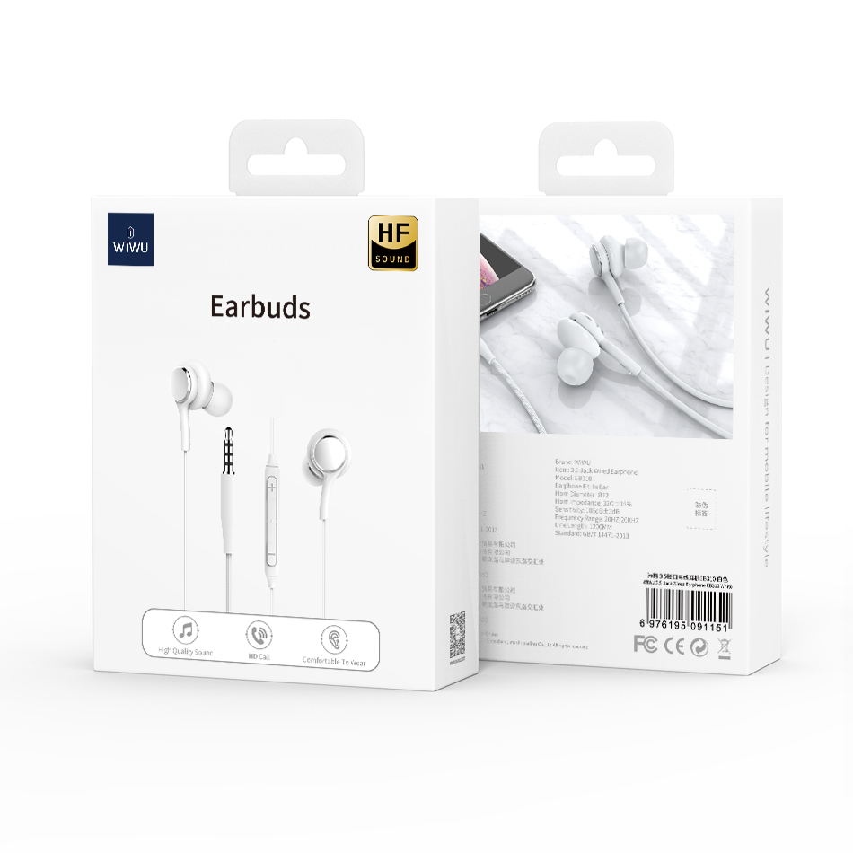 Handsfree 3,5 mm WiWu EB310, Wit 